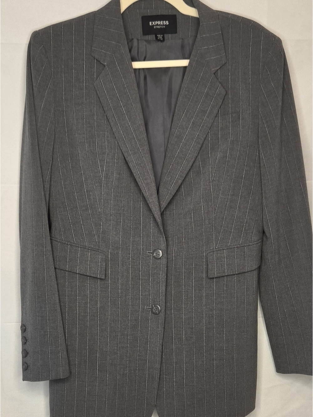 Express Gray Pinstripe Blazer